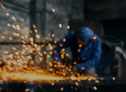 Meulage d’une pièce métallique